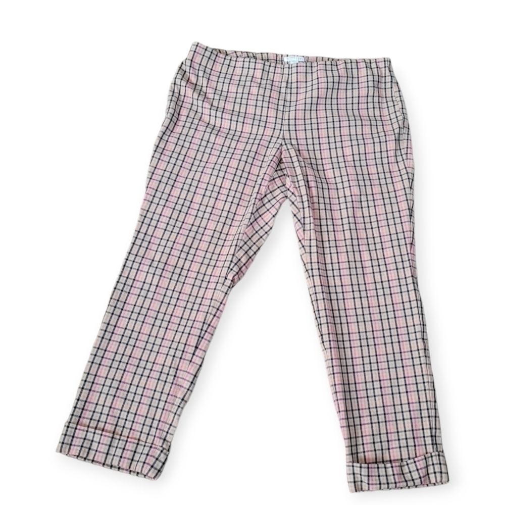 J. Jill Womens Petite Premium Stretch Cotton Rayon Plaid Pull On Pants Size 12